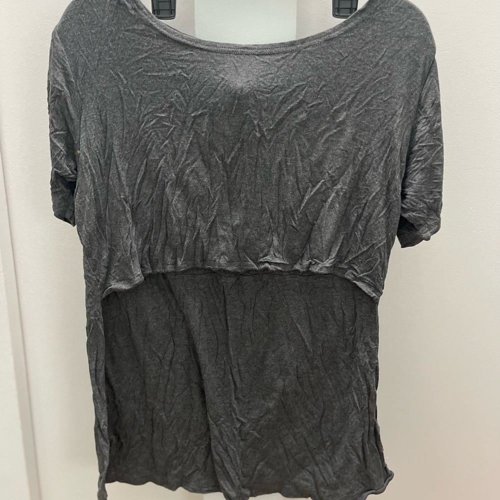 Women's Gray,Black&Green Nursing Top